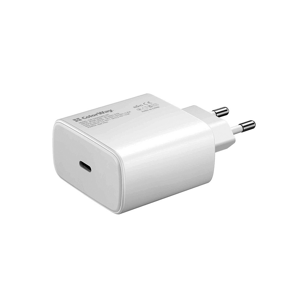 Зарядний пристрій ColorWay Power Delivery Port PPS USB Type-C (45W) white (CW-CHS034PD-WT)