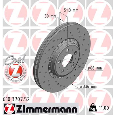 Гальмівний диск ZIMMERMANN 610.3707.52