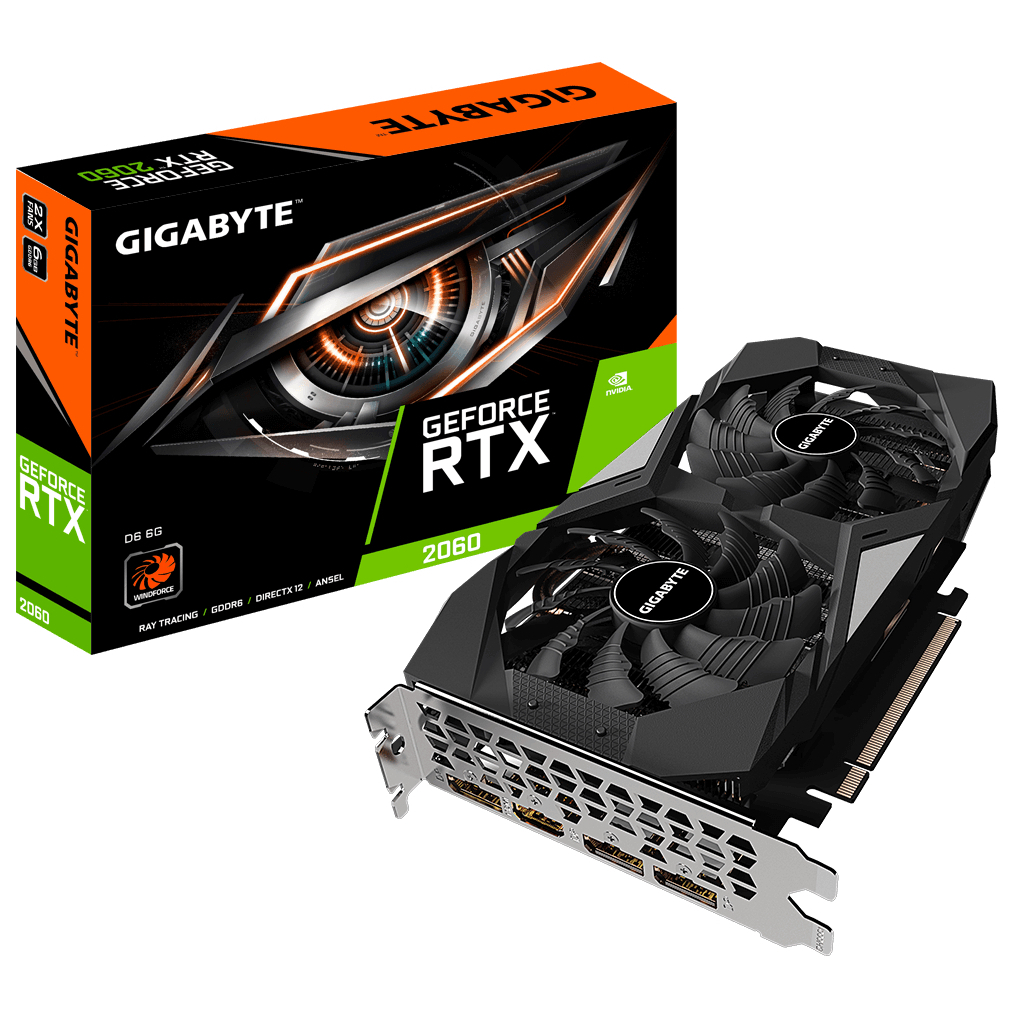 Відеокарта GeForce RTX2060 6144Mb GIGABYTE (GV-N2060D6-6GD 2.0)