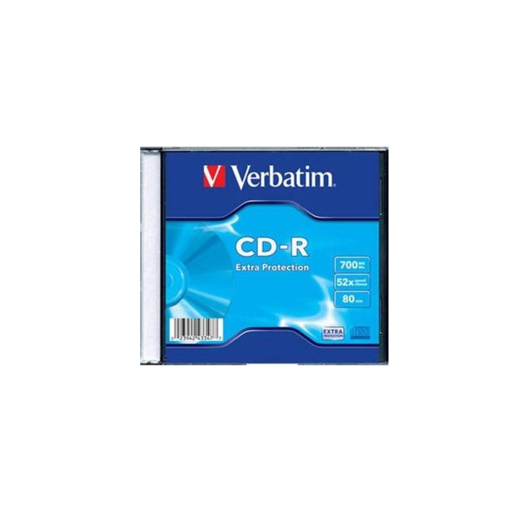 Диск CD Verbatim CD-R 700Mb 52x 1шт Slim Case (43347)