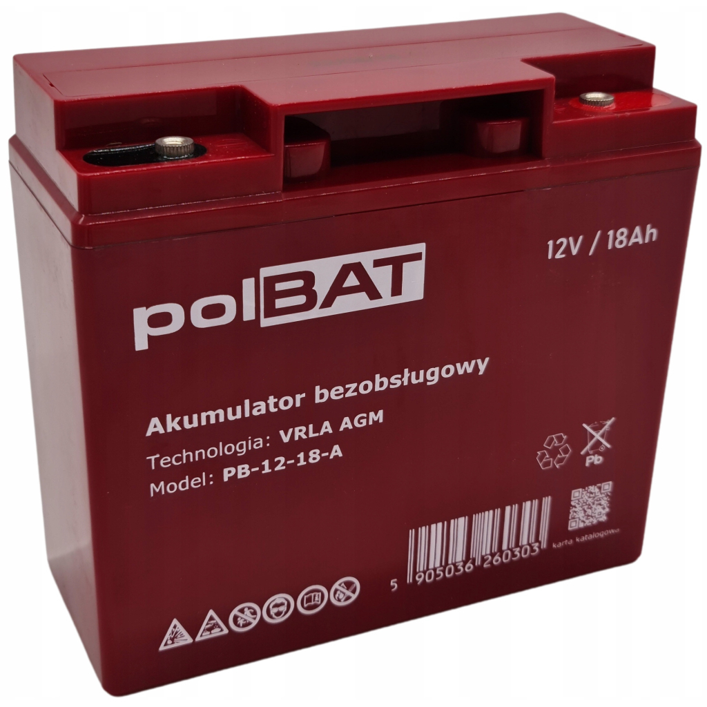 Батарея до ДБЖ polBAT AGM 12V-18Ah (PB-12-18-A)