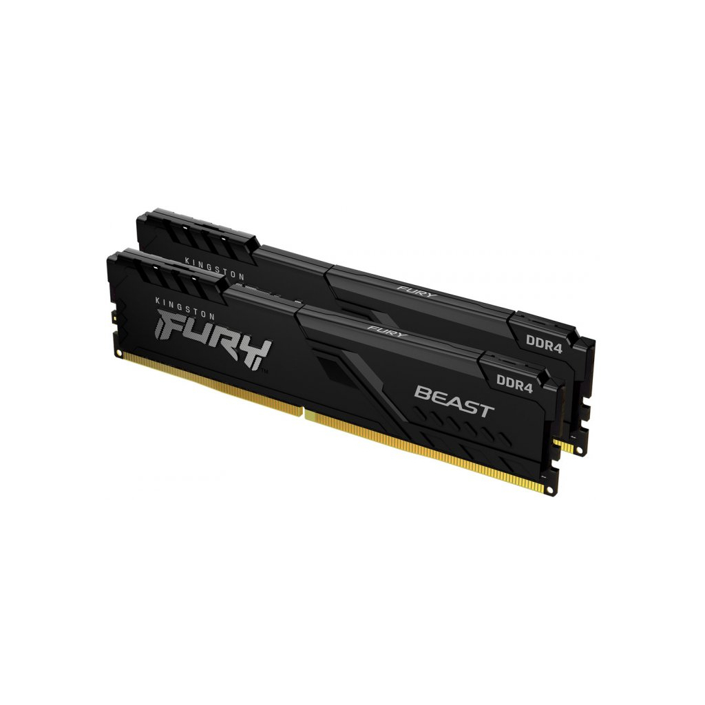 Модуль пам'яті для комп'ютера DDR4 32GB (2x16GB) 3000 MHz FURY Beast Black Kingston Fury (ex.HyperX) (KF430C16BBK2/32)