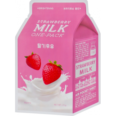 Маска для обличчя A'pieu Strawberry Milk One-Pack 21 г (8806185780254)