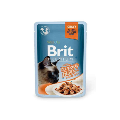 Вологий корм для кішок Brit Premium Cat 85 г (філе індички в соусі) (8595602518531)