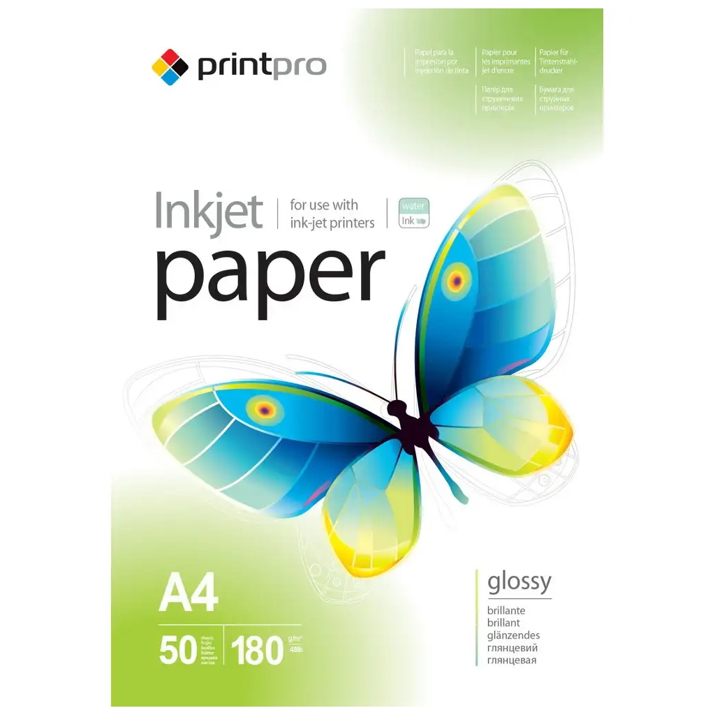 Фотопапір PrintPro A4 180g/m glossy, 50sh (PGE180050A4_OEM)