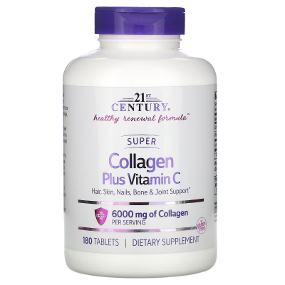 Вітамін 21st Century Супер Колаген із вітаміном C, 1000 мг, Super Collagen Plus Vitamin C, 180 (CEN-22424)