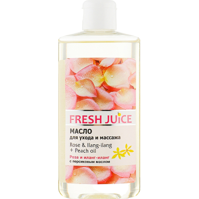 Олія для тіла Fresh Juice Rose & Ilang-Ilang + Peach Oil Для догляду і масажу 150 мл (4823015928789)