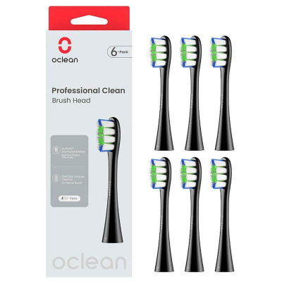 Насадка для зубної щітки Oclean P1C5 B06 Professional Clean Brush Head Black (6 шт) (6970810553864)