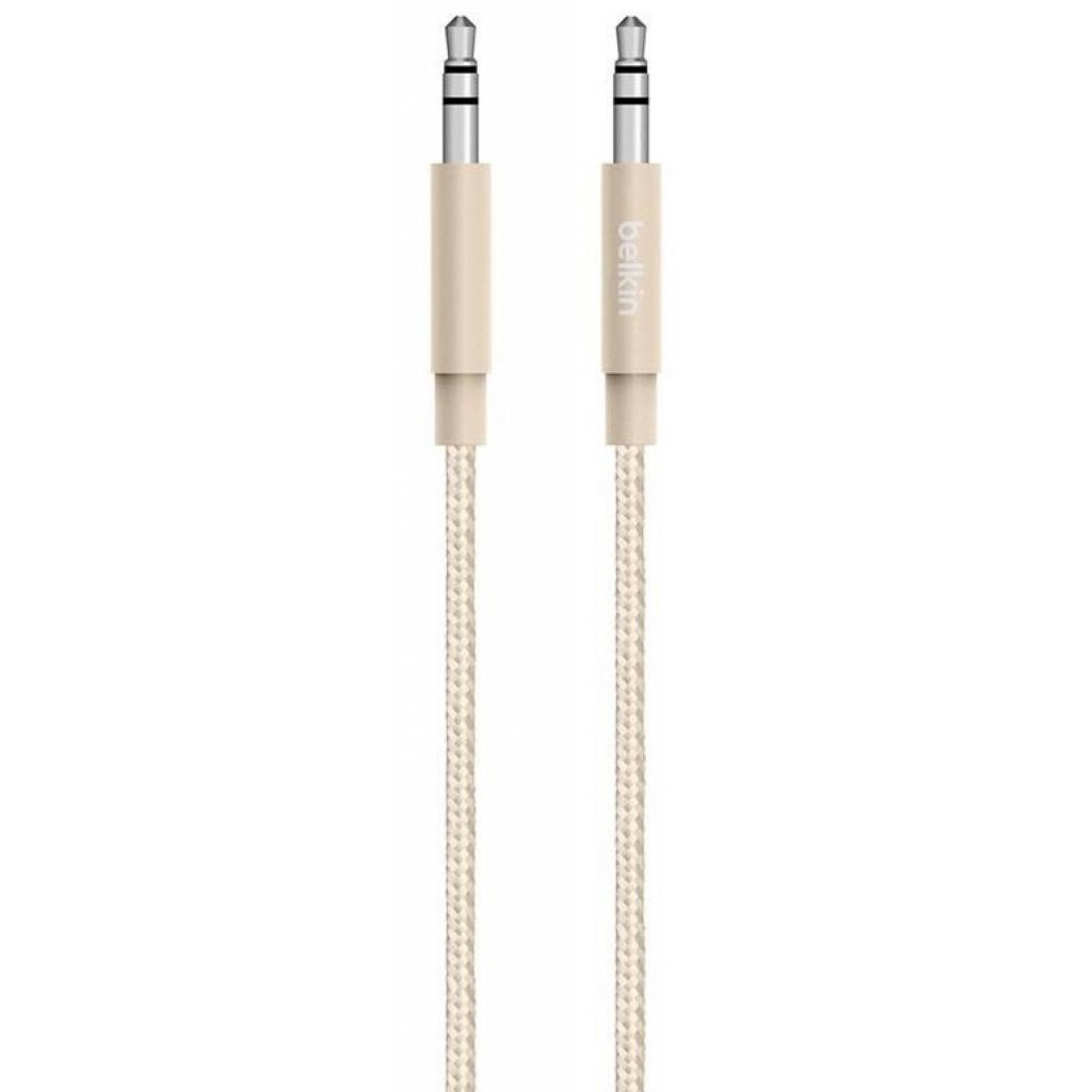 Кабель мультимедійний Jack 3.5mm - jack 3.5mm Premium 1.2m, gold Belkin (AV10164BT04-GLD)