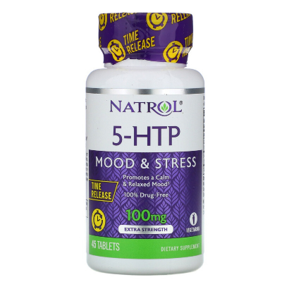 Амінокислота Natrol 5-HTP (гідроксітріптофана) 100мг, Повільне Вивільнення, (NTL-05228)