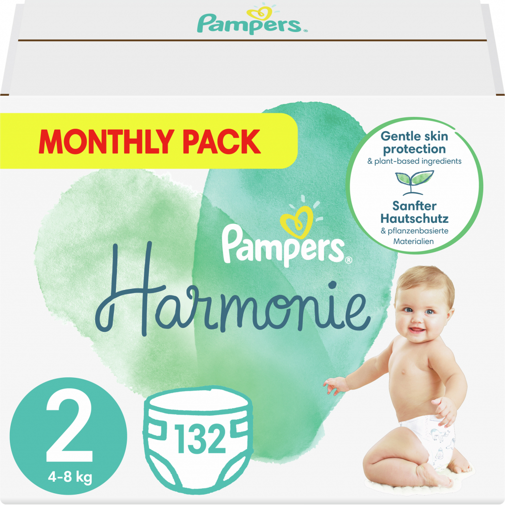 Підгузок Pampers Harmonie Mini Розмір 2 (4-8 кг) 132 шт (8006540156384)