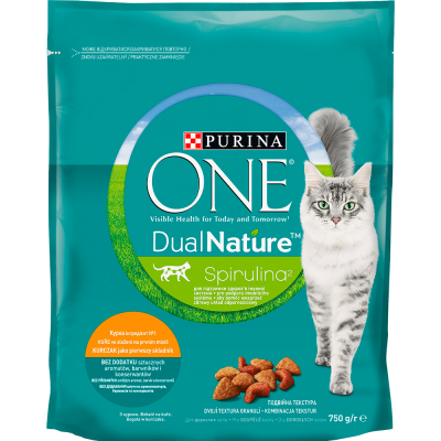 Сухий корм для кішок Purina One DualNature з куркою 750 г (7613036257633)