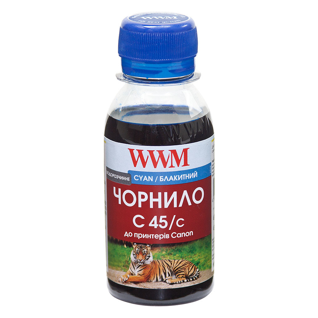 Чорнило WWM Canon CL-441/CL-446/CLI-451C 100г Cyan Water-soluble (C45/C-2)