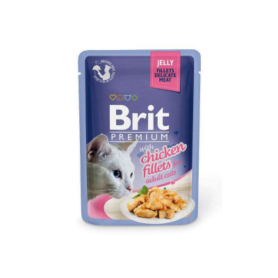 Вологий корм для кішок Brit Premium Cat 85 г (філе курки в желе) (8595602518463)