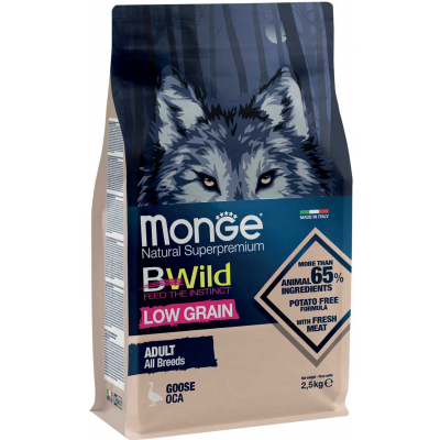 Сухий корм для собак Monge Dog Bwild Low Grain м'ясо гусака 2.5 кг (8009470012102)