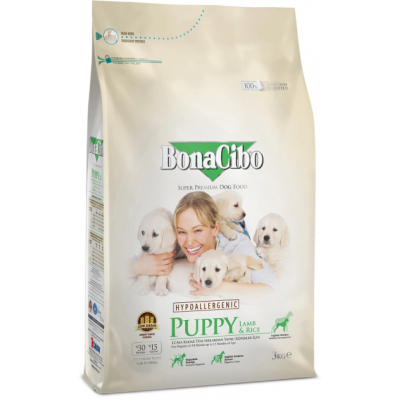 Сухий корм для собак BonaCibo Puppy Lamb&Rice 3 кг (8694686406144)