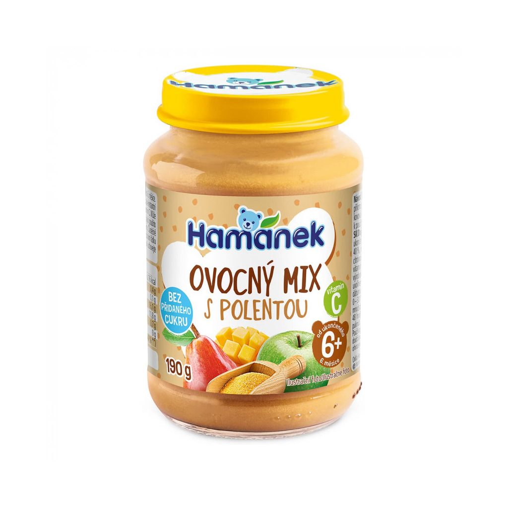 Дитяче пюре Hamanek Фруктовий мікс з кукурудзяною кашею 190 г (8595139799649)