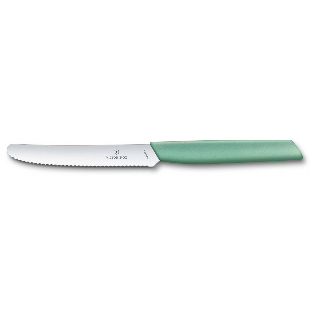 Кухонний ніж Victorinox Swiss Modern TomatoSausage 11см Mint (6.9006.11W41)