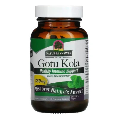 Трави Nature's Answer Готу колу, 330 мг, Gotu Kola, Healthy Immune Support, 60 вегетаріанських до (NTA-16393)