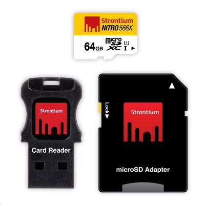 Карта пам'яті Strontium Flash 64GB microSDXC Class10 USH-I 566X (SRN64GTFU1C)