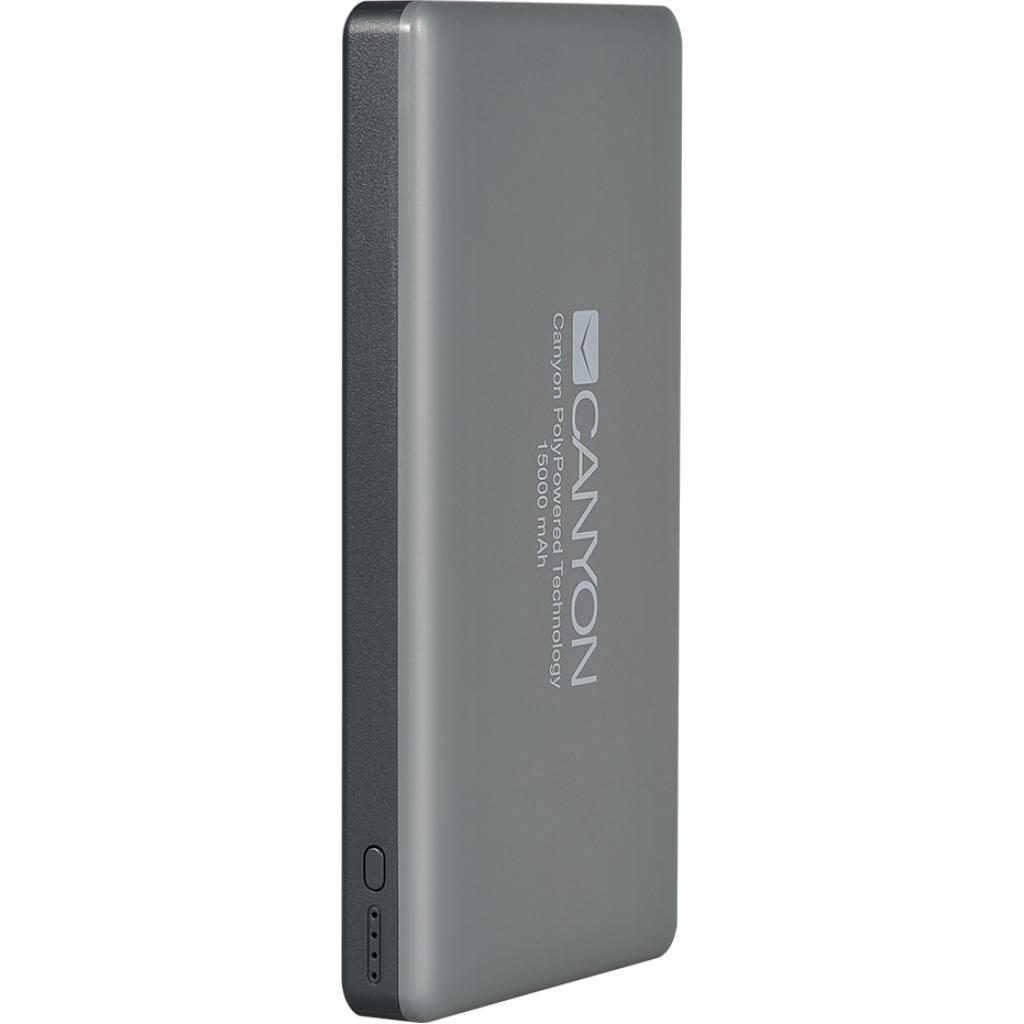 Батарея універсальна CANYON 15000mAh, Input 5V/2A, Output 5V/2A(Max), Dark Gray (CNS-TPBP15DG)