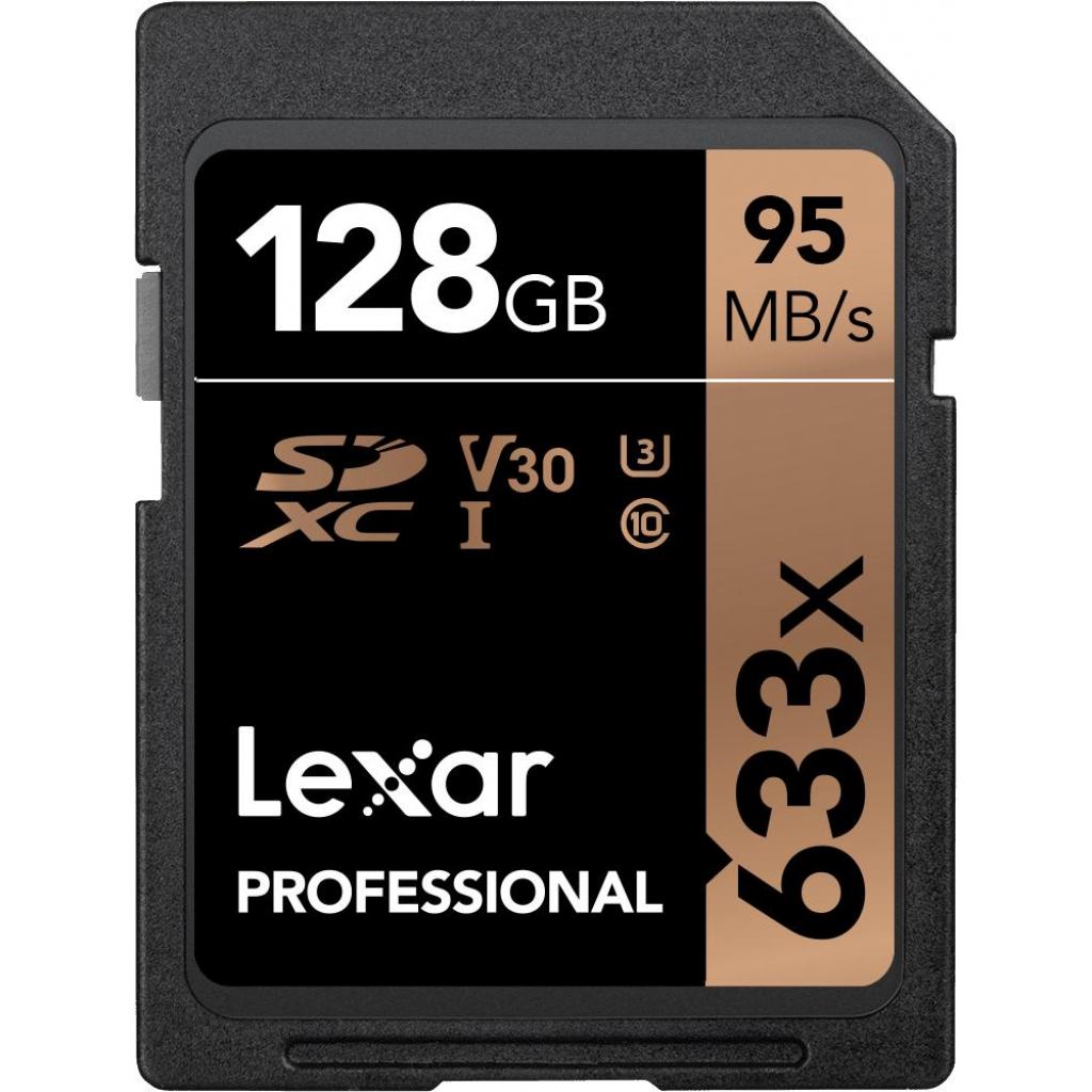 Карта пам'яті Lexar 128GB SDXC class 10 UHS-I U3 V30 633x Professional (LSD128CB633)