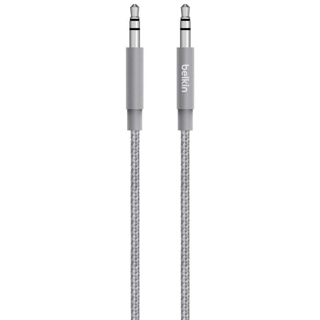 Кабель мультимедійний Jack 3.5mm - jack 3.5mm Premium 1.2m, gray Belkin (AV10164BT04-GRY)