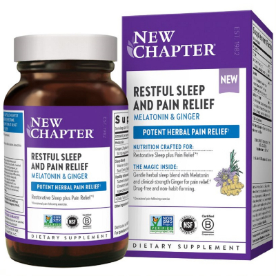 Вітамінно-мінеральний комплекс New Chapter Спокійний безболісний сон, Restful Sleep + Pain Relief, 30 в (NCR-90343)