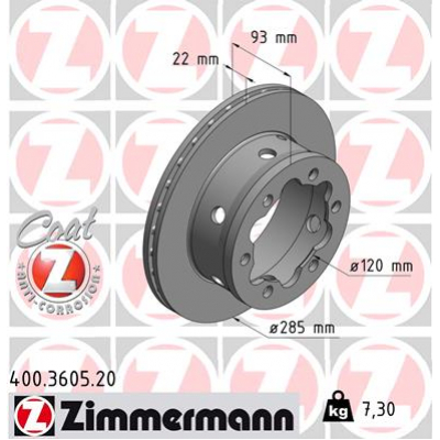 Гальмівний диск ZIMMERMANN 400.3605.20