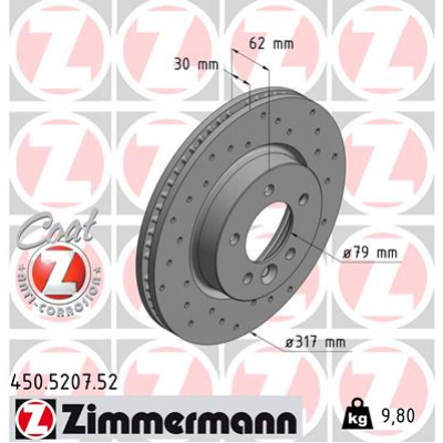 Гальмівний диск ZIMMERMANN 450.5207.52