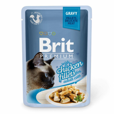 Вологий корм для кішок Brit Premium Cat 85 г (філе курки в соусі) (8595602518524)