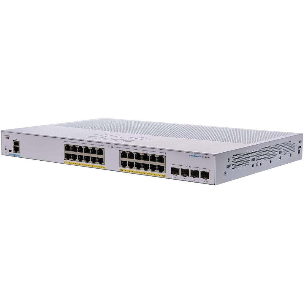 Комутатор мережевий Cisco CBS350-24P-4X-EU