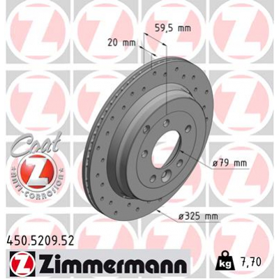 Гальмівний диск ZIMMERMANN 450.5209.52