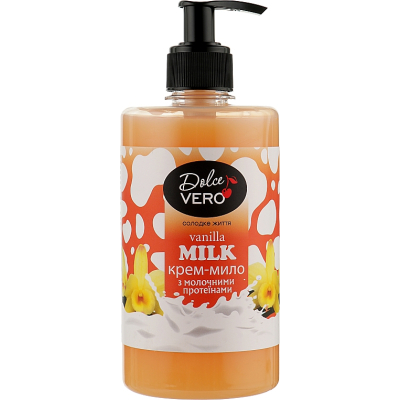 Рідке мило Dolce Vero Vanilla Milk з молочними протеїнами 500 мл (4820091146892)