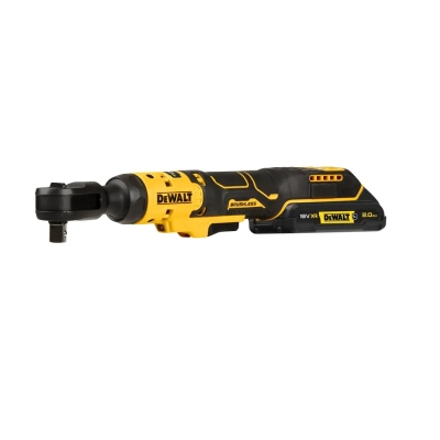 Гайковерт DeWALT кутовий - трещотка, 18V XR Li-lon, 2Ah, 95 Нм, ложемент (DCF512D1G)