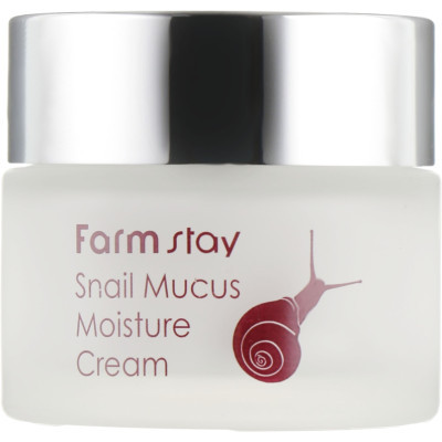 Крем для обличчя FarmStay Snail Mucus Moisture Cream Зволожувальний з муцином равлика 50 мл (8809809801908)