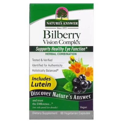 Трави Nature's Answer Комплекс для зору з чорницею, Bilberry Vision Complex, 60 вегета (NTA-16011)