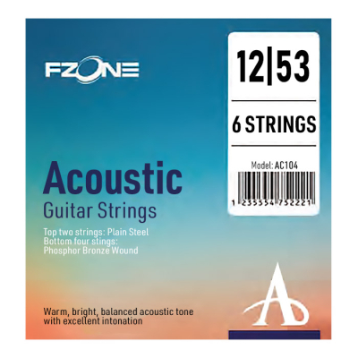 Струни для гітари Fzone Acoustic Phosphor Bronze (12-53) (AC104)