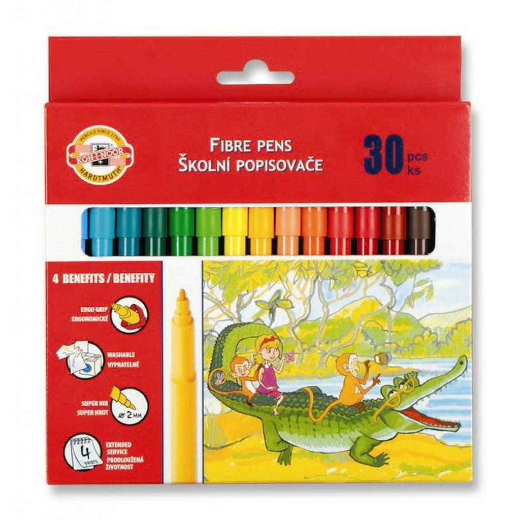 Фломастери Koh-i-Noor Fibre pens 1002, 30 colors, картон (771002CJ08KS)