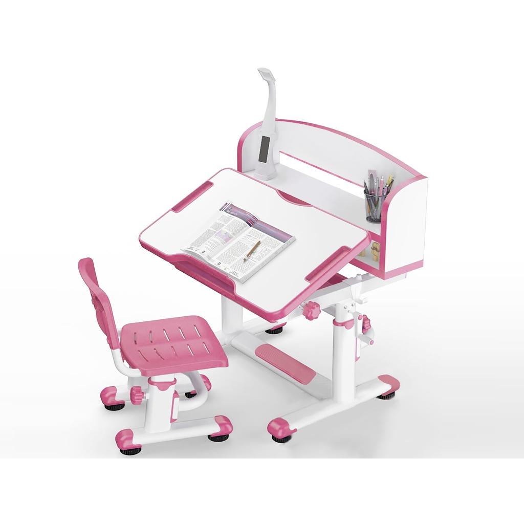 Парта зі стільцем Evo-kids BD-10 PN з лампою (BD-10 PN с лампой)