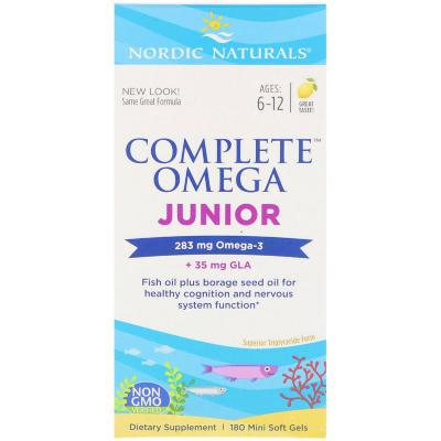 Жирні кислоти Nordic Naturals Риб'ячий Жир для Підлітків, Смак Лимона, Complete Omega Juni (NOR-02775)