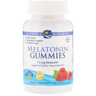 Вітамінно-мінеральний комплекс Nordic Naturals Melatonin Gummies, Raspberry, 1.5 mg, 60 Gummies (NOR-30188)