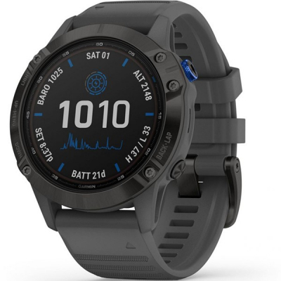 Смарт-годинник Garmin fenix 6 Pro Solar, Black w/Slate Gray Band (010-02410-11)