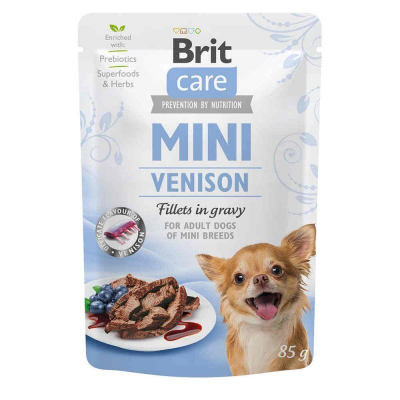 Вологий корм для собак Brit Care Mini pouch 85 г (філе дичини в соусі) (8595602534456)