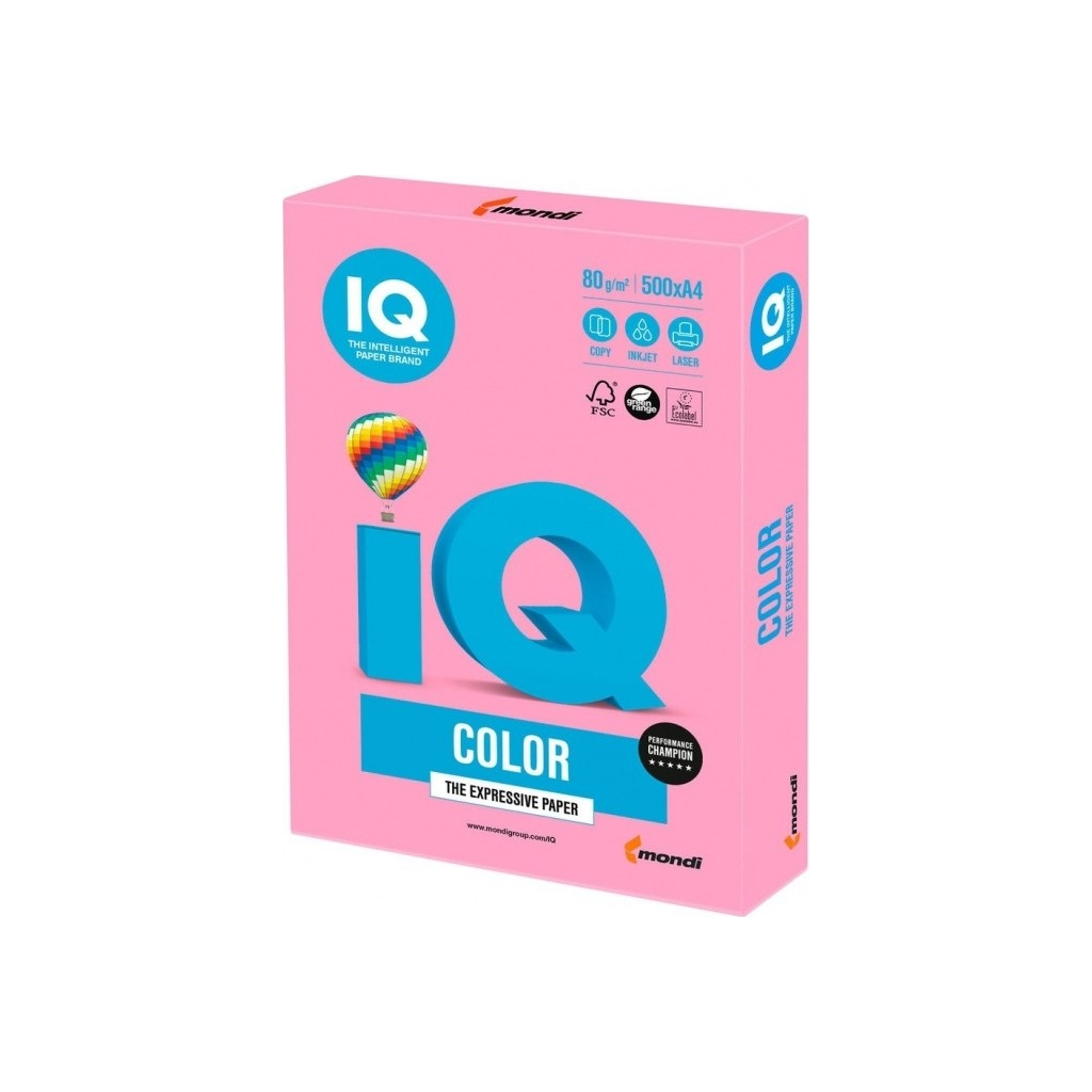 Папір Mondi IQ color А4 pastel, 80g 500sheets, Pink (PI25/A4/80/IQ)