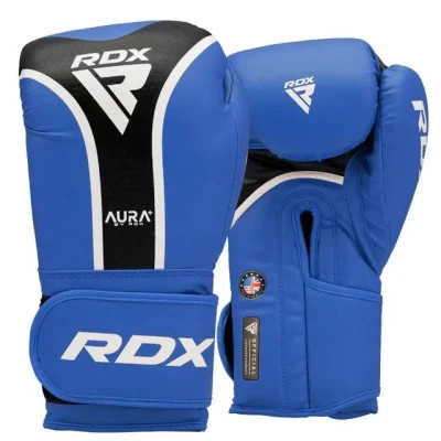 Боксерські рукавички RDX Aura Plus T-17 Blue/Black 14 унцій (BGR-T17UB-14OZ+)