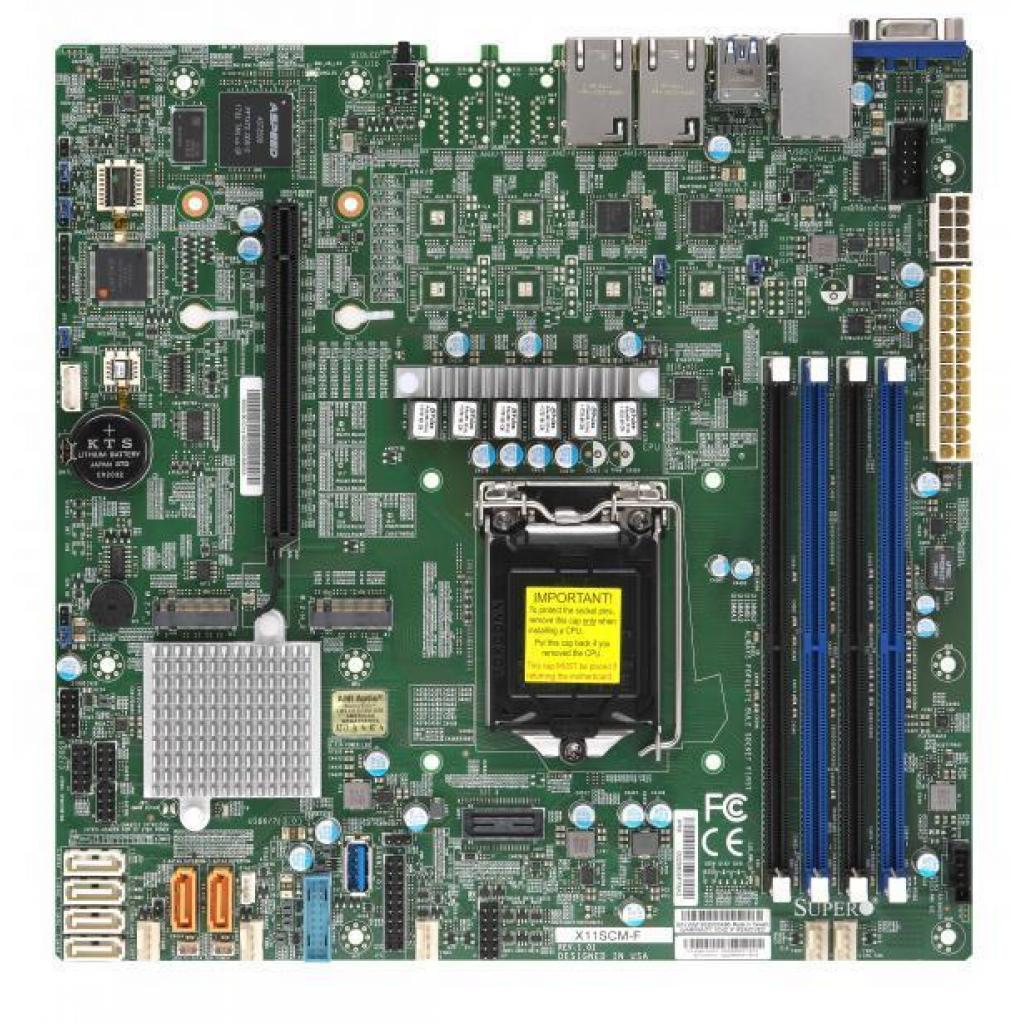 Серверна материнська плата Supermicro C246 S1151 MATX/BLK (X11SCM-F-B)