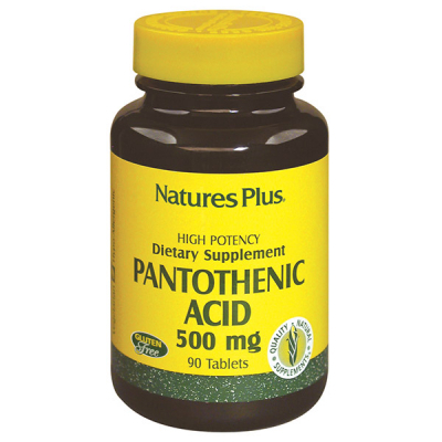 Вітамін Natures Plus Пантотенова кислота (B5), Pantothenic Acid, 500 мг, 90 табле (NTP2030)