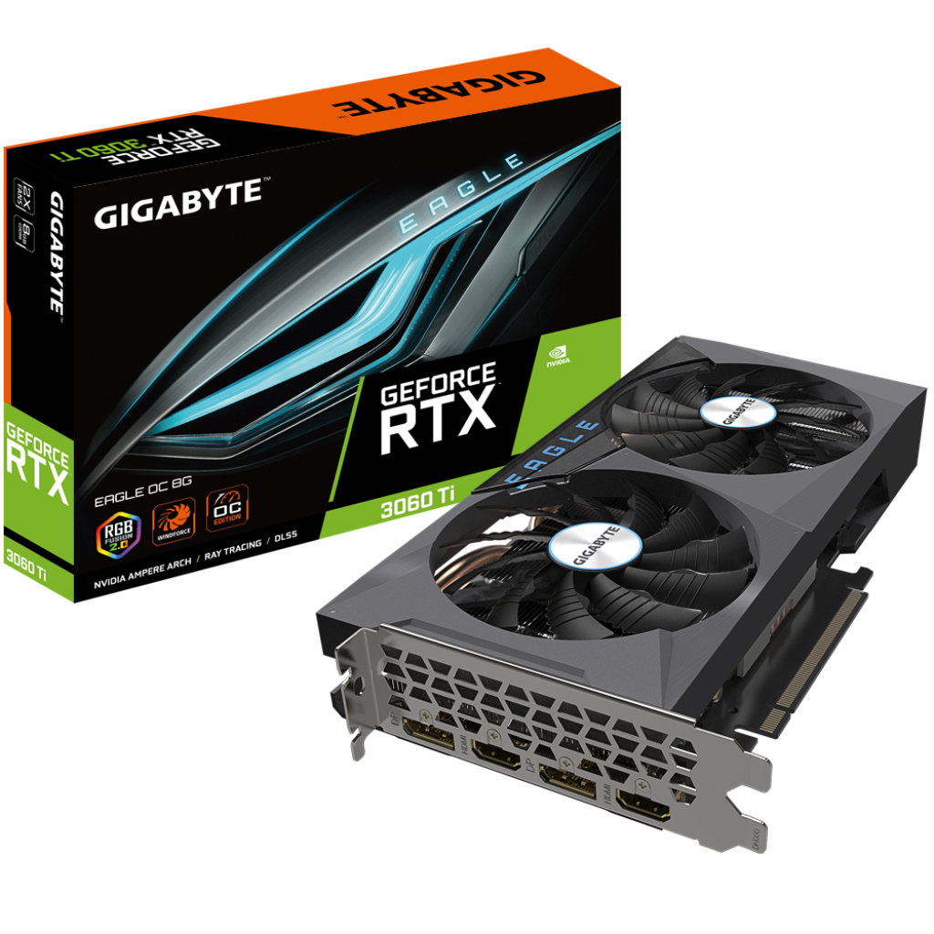 Відеокарта GIGABYTE GeForce RTX3060Ti 8Gb EAGLE OC 2.0 LHR (GV-N306TEAGLE OC-8GD 2.0)