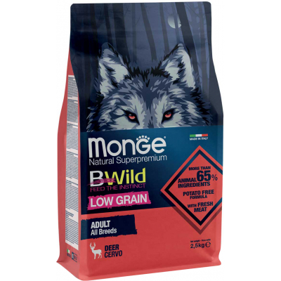 Сухий корм для собак Monge Dog Bwild Low Grain оленина 2.5 кг (8009470011983)